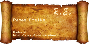 Remes Etelka névjegykártya